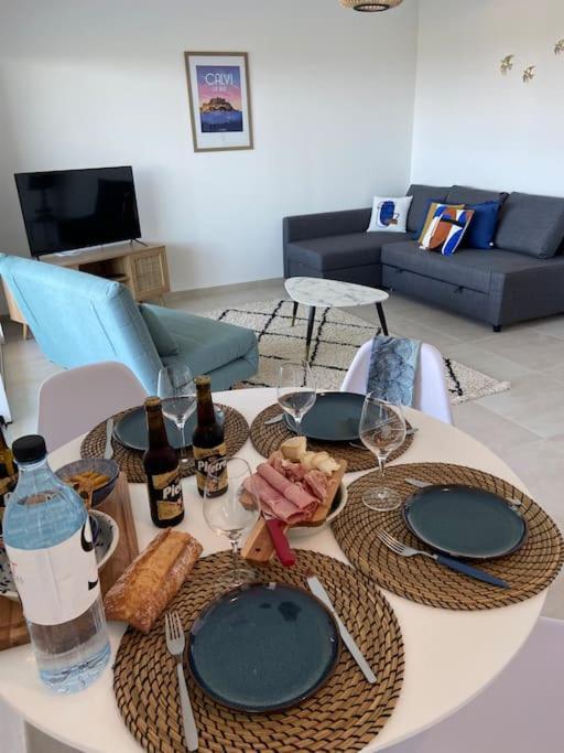Exceptionnelle Vue Mer Calvi - Piscine - T2 Dış mekan fotoğraf
